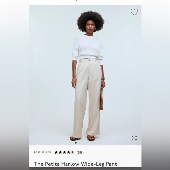 Madewell Harlow Black Petite Wide-Leg Pants - Picture 2 of 5